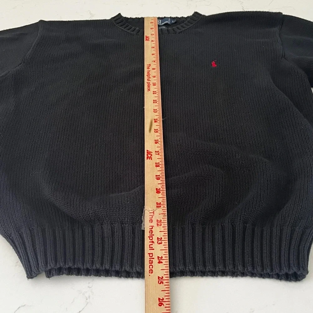 Vintage Polo Ralph Lauren Cotton Crewneck Sweater Black‎ L